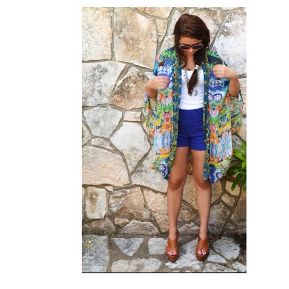 Trina Turk Lace High Waisted Shorts
